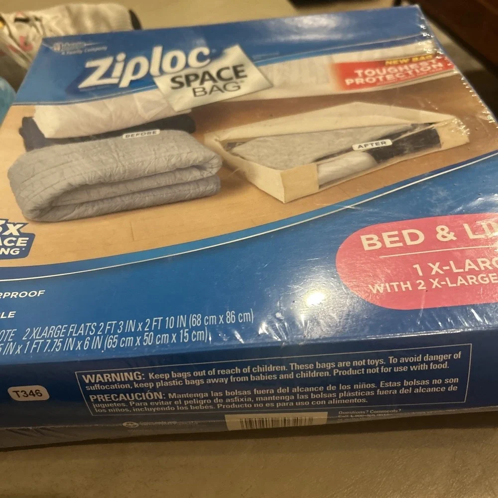 Ziploc Space Bag 2 X-Large Flats Bed & Linen & 1x-large Waterproof Reusable New